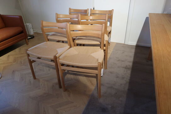 6 stk. spisebordsstole BERNSTORFFSMINDE BM1 Salonstol Eg / Olie