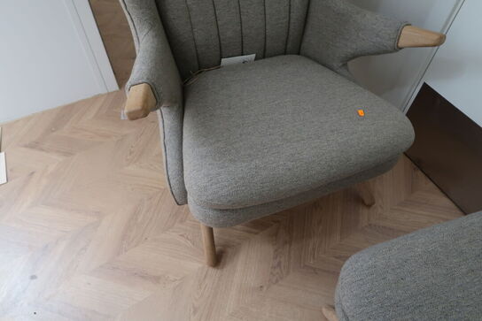 Lænestol SVEND SKIPPER Bamse STol Hallingdal med skammel