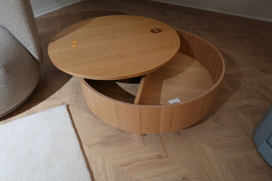 Sofabord FERM LIVING Olles Storage Table Ø80 Natural Oak