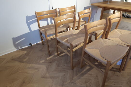 6 stk. spisebordsstole BERNSTORFFSMINDE BM1 Salonstol Eg / Olie