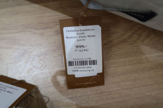 Pude CHRISTINA LUNDSTEEN Zarah Mustard, Dusty White