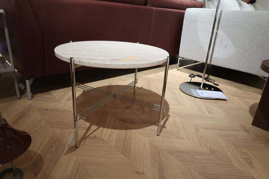 Sofabord GUBI TS Chrome Stel - Travetin Plade