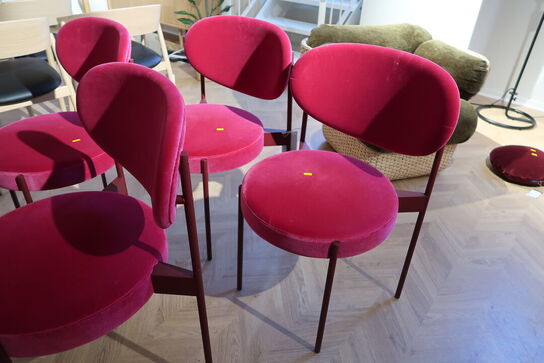 4 stk. spisebordsstole VERPAN 430 Stacking Chair Burgundy / Harald 612