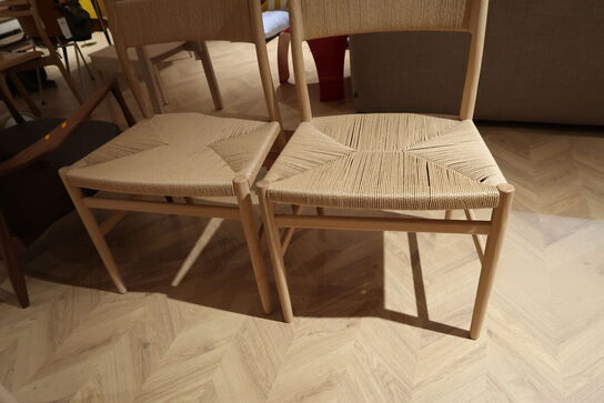 2 stk. spisebordsstole BRD. KRÜGER ARV Stol Eg/Hvidolie/Flettet Sæde