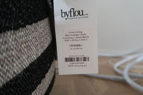 Lænestol FERM LIVING Rico Lounge Chair Louisiana Sand/Black