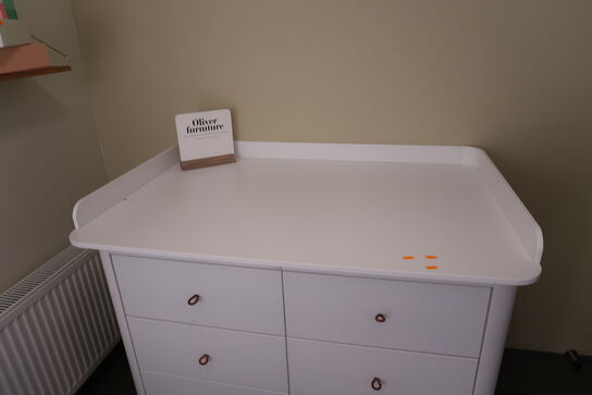 Puslekommode OLIVER FURNITURE Wood Hvid / Eg - 6 skuffer