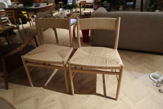 2 stk. spisebordsstole BRD. KRÜGER ARV Stol Eg/Hvidolie/Flettet Sæde