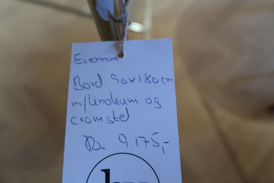 Spisebord EIERMUNK m/lineleum og cromstel