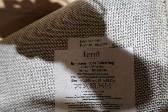 Gulvtæppe FERM LIVING Stille Tufted Rug Off White