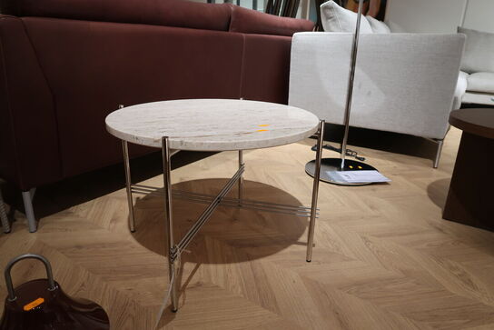 Sofabord GUBI TS Chrome Stel - Travetin Plade