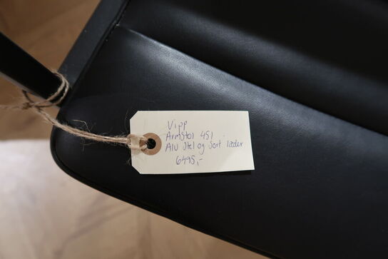 3 stk. spisebordsstole VIPP 451 Alu Stel og Sort Læder