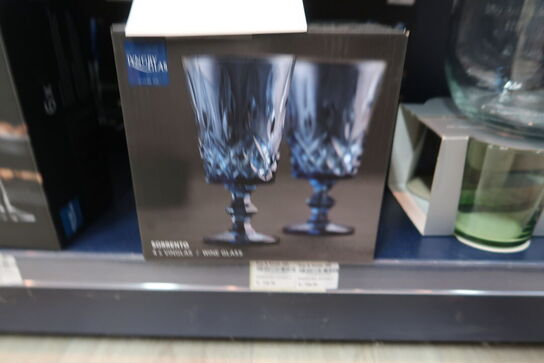 6 stk. Lyngby Glas Sorrento vinglas blå 29 cl