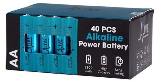 4 pk. AA alkaline batteri 40 pak