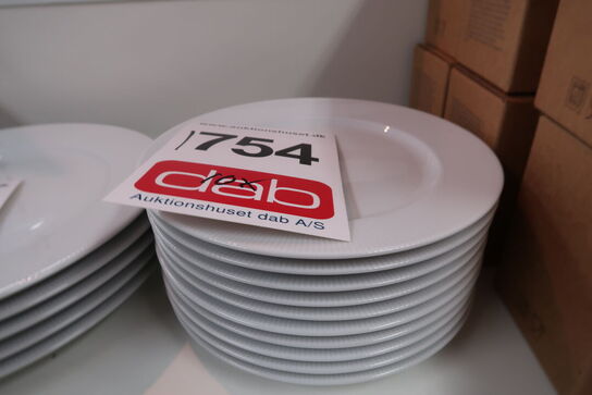 10 stk. Pillivuyt Eventail flad frokosttallerken hvid Ø22 cm
