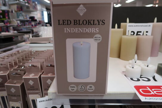 3 pk. Cozzy LED bloklys Ø10 x H15 cm hvid