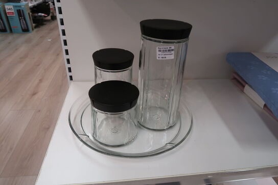 3 stk. Rosendahl  opbevaringsglas samt glas fad 