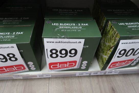 2 pk. Cozzy LED bloklys hvid 2 stk. 15 cm
