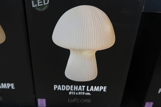 2 stk. Paddehat lampe 14,5x14,5x17 cm glas