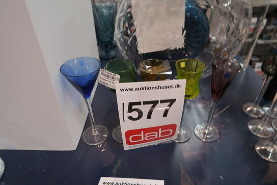 6 stk. Lyngby glas snapseglas multifarvet 4 cl 