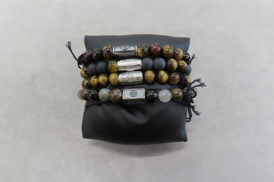 4 stk. Rebel & Rose Armbånd Med Stenperler