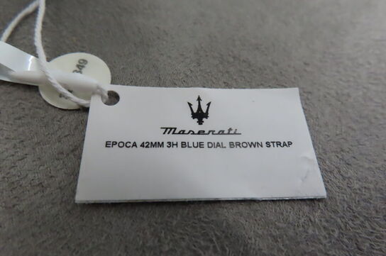 Maserati Epoca 42mm 3H Blue Skive Brun Rem