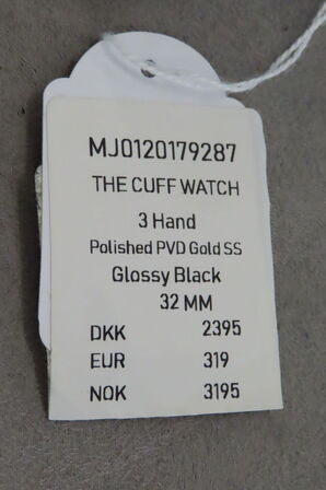 Marc Jacobs Cuff Watch i Glossy Sort og Guld