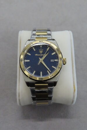 Maserati Velocita 43mm Ur med Bla Skive og Gulddetaljer