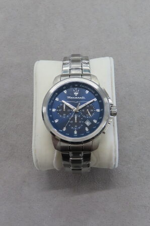 Maserati Successo 44MM Chrono Blue Dial Stålarmbåndsur