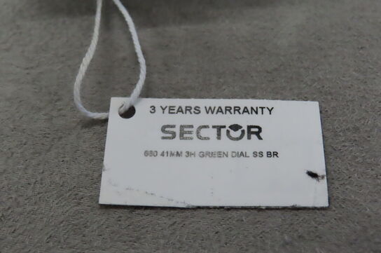 Sector Ur Med Gron Skive og Soelv Armbånd