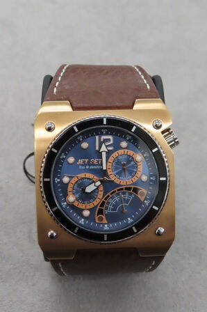 Jet Set Herreur Med Brun Rem Og Gyldent Urhus