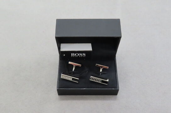 Hugo Boss Manchetknapper i Sort og Sølv