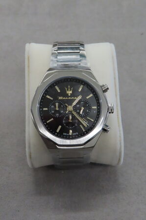 Maserati Herreur 44mm Med Sort Urskive Og Rustfri Stållænke