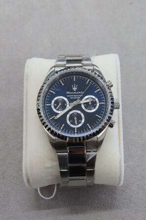 Maserati herreur med tre komplicationer og blå urskive