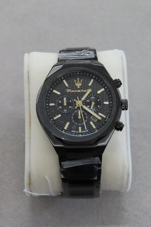 Maserati 46MM Sort Ur Med Sort Skive og Rem