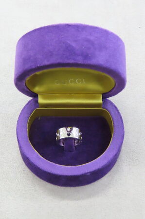 Ring i Hvidguld Med Prægning, Stemplet Au 750