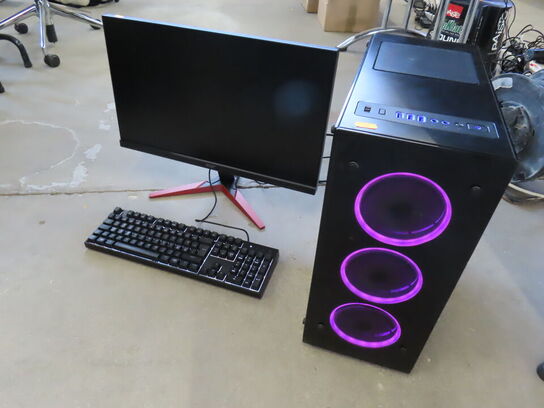 Gaming PC med Skærm og tastetur (TUF, ACER)