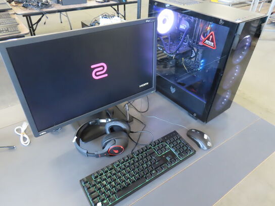 Komplet Gaming PC med Skærm, Mus og tastetur (SHARK GAMING, BENQ, STEEL SERIES)