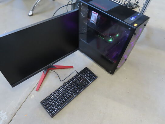 Gaming PC med Skærm og tastetur (TUF, ACER)