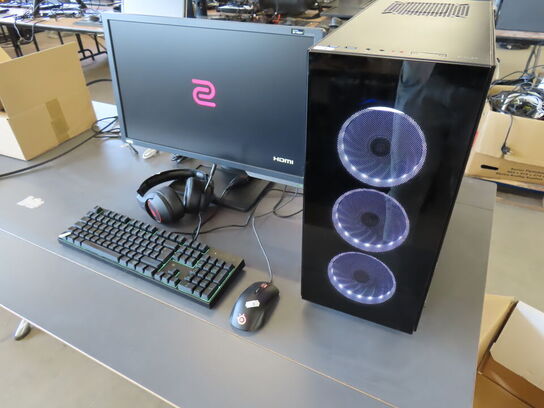 Komplet Gaming PC med Skærm, Mus og tastetur (SHARK GAMING, BENQ, STEEL SERIES)