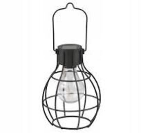 12 stk. Solcelle lanterne/lampe metal sort 