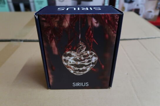3 pk. Sirius Sweet Christmas glas hjerte - Ø8 cm. med 5 LED