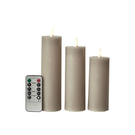 3 pk. LED bloklys 3 stk. sand