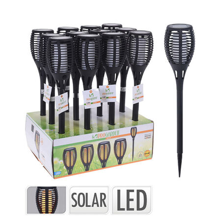 12 stk. Solar LED havefakkel H58 cm