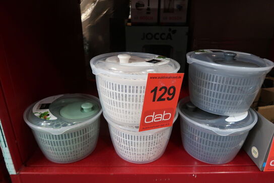 5 stk. Excellent Houseware - Salat spinner - 5000 ml ass. Farver