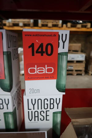 2 stk. Lyngby glasvase grøn 20 cm