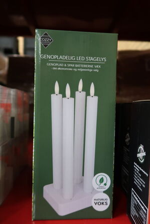 2 pk. LED stagelys genopladelige med base 4 stk. 22,5 cm
