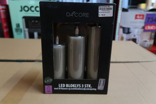 3 pk. LED bloklys 3 stk. sand