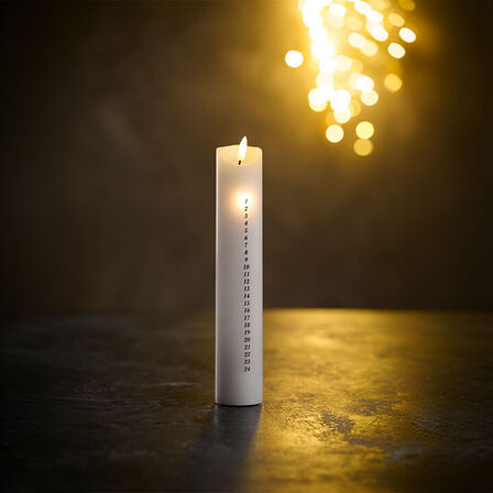 3 stk. LED kalenderlys med fjernbetjening Hvid - 28 cm