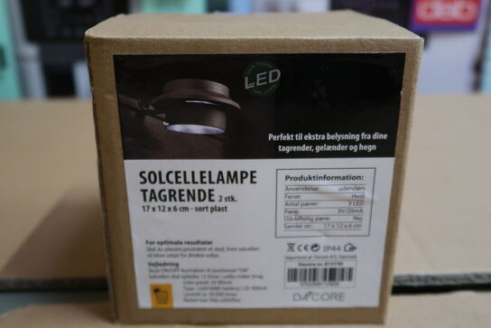 4 stk. Solcelle lanterne/lampe metal sort