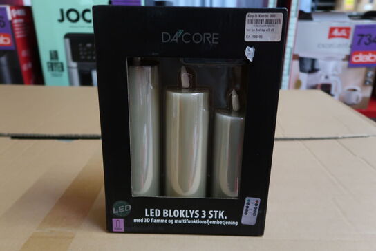 5 pk. LED-lys sæt med 3 stk. og fjernbetjening mint